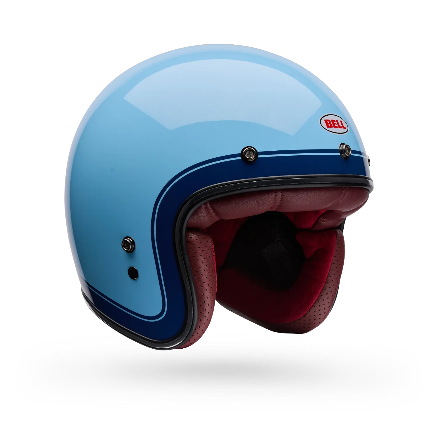 38149_231_2 Casco Moto Calle Custom 500 Crate Azul Hielo Bell - Imagen 1