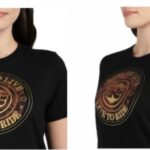 POLERA DAMA LOGOTIPO METALICO NEGRO