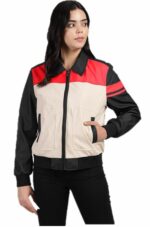 CHAQUETA BOMBER MUJER BEIGE