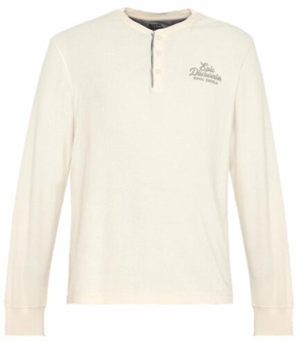 ROYAL ENFIELD CAMISETA HENLEY EPIC DISCOVERIES BLANCA